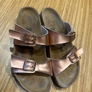 Birkenstock Metallic Rose Double Strap Sandals